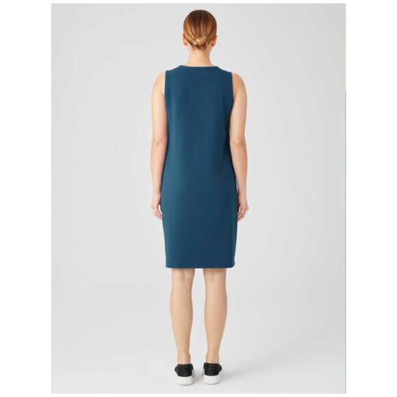Eileen Fisher | Organic Pima Cotton Stretch Jersey Tank Dress | Large - Picture 3 of 10